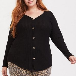 Torrid Black Button-Up Long Sleeve Shirt
